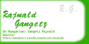rajnald gangetz business card